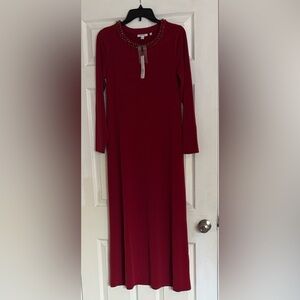 Chico’s rhinestone neck red allure maxi dress size 0 US 4